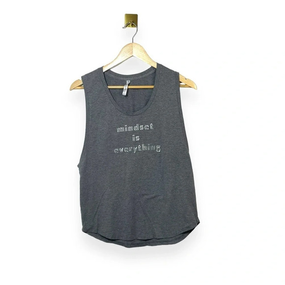 Fabletics Janis Muscle Tank Mindset Is Everything in Grey Size S - Picture 5 of 11